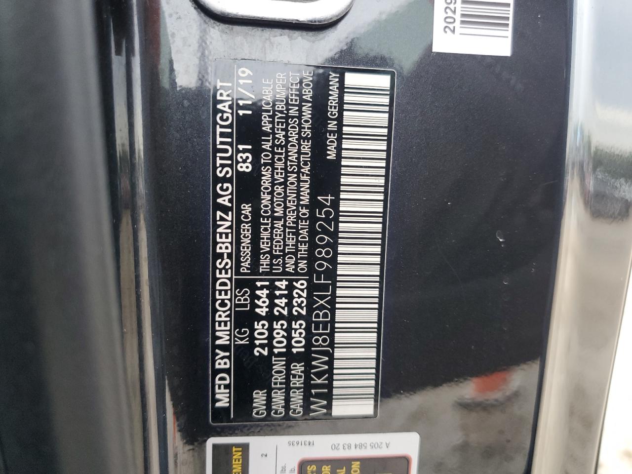 W1KWJ8EBXLF989254 2020 Mercedes-Benz C 300 4Matic