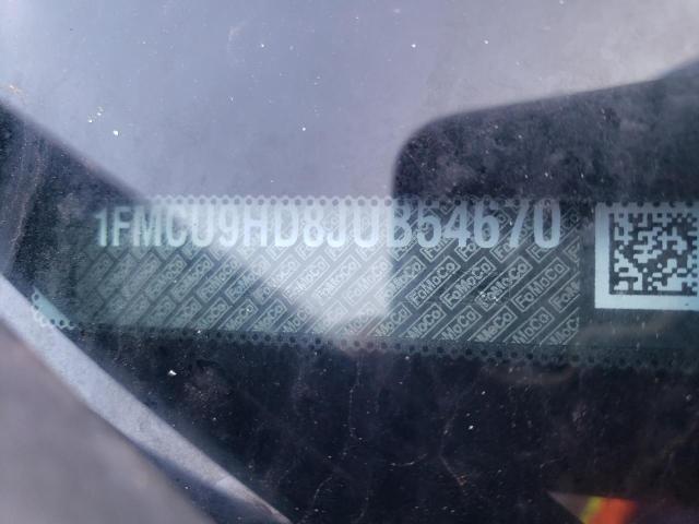 2018 Ford Escape Sel VIN: 1FMCU9HD8JUB54670 Lot: 55169534