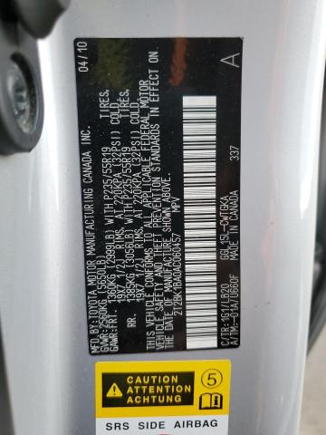 2010 Lexus Rx 350 VIN: 2T2BK1BA0AC060457 Lot: 54715064