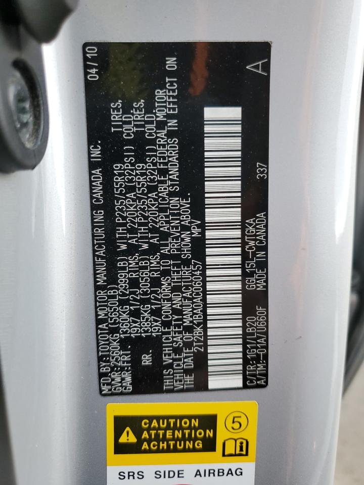 2T2BK1BA0AC060457 2010 Lexus Rx 350