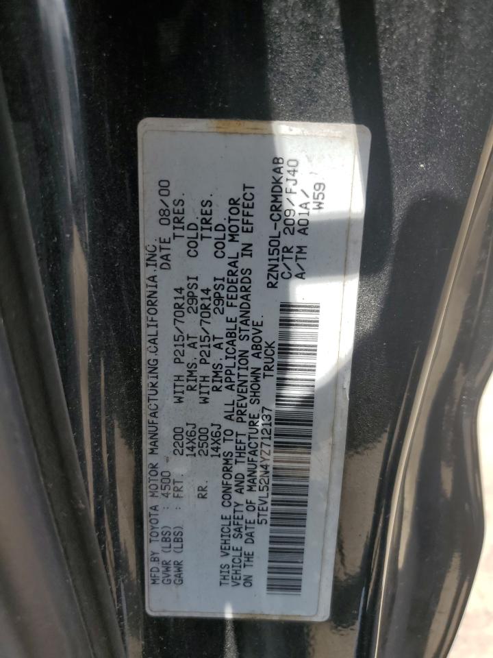 5TEVL52N4YZ712137 2000 Toyota Tacoma Xtracab