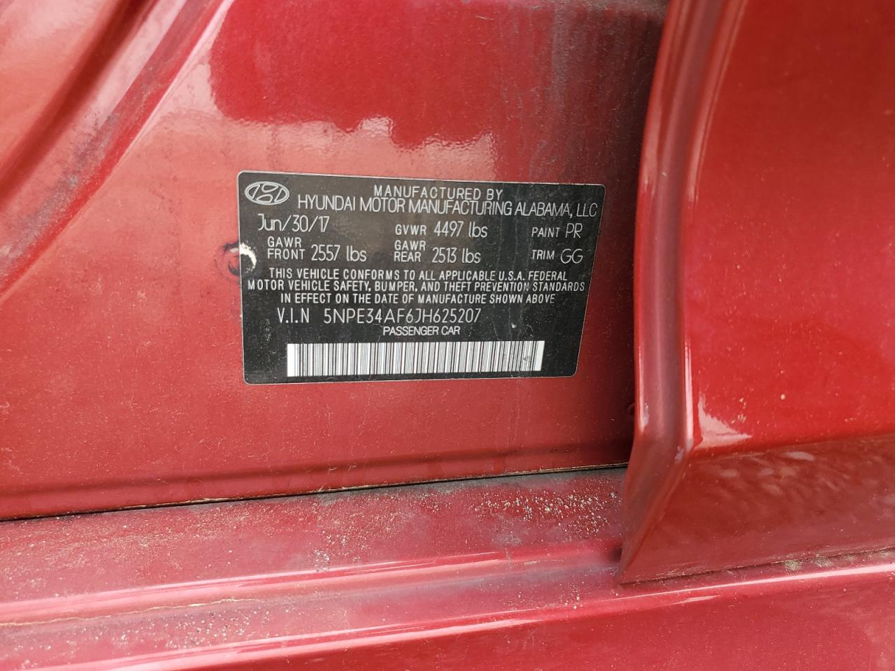 5NPE34AF6JH625207 2018 Hyundai Sonata Sport