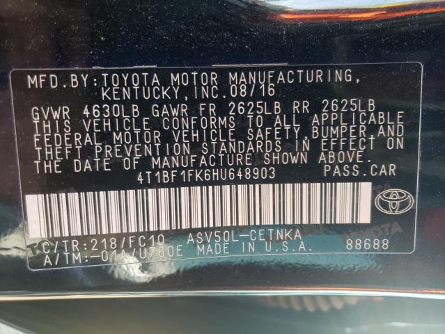 2017 TOYOTA CAMRY LE - 4T1BF1FK6HU648903