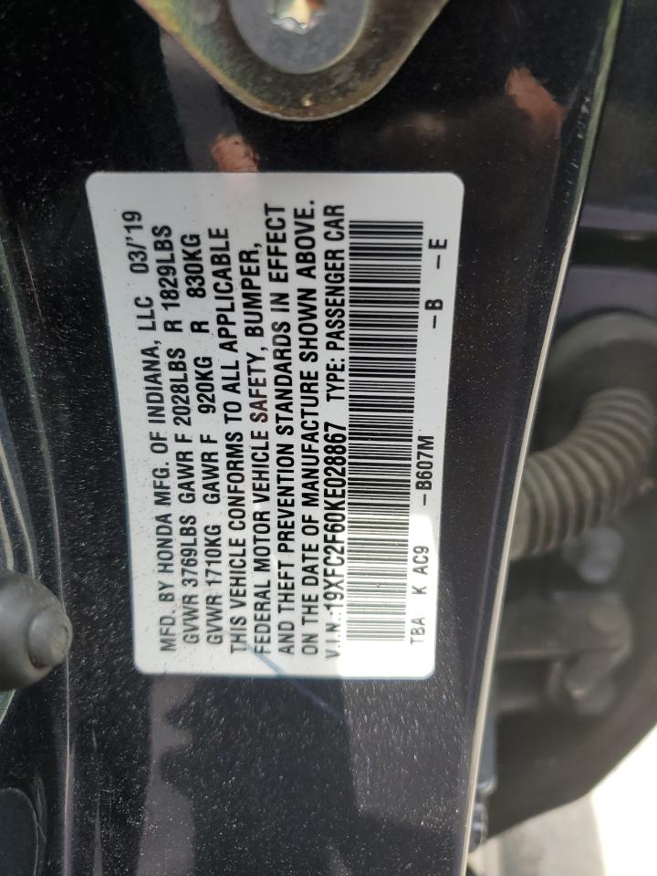19XFC2F60KE028867 2019 Honda Civic Lx