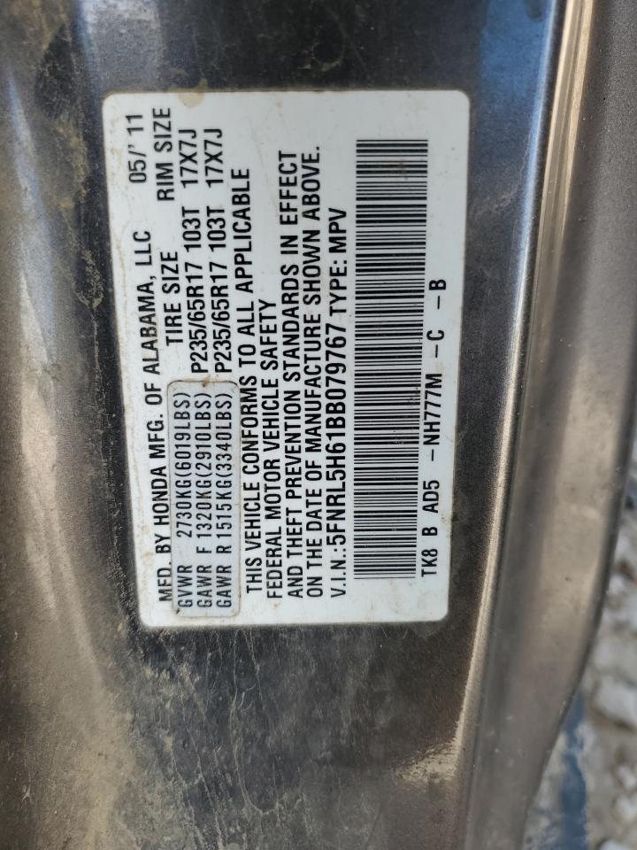 5FNRL5H61BB079767 2011 Honda Odyssey Exl