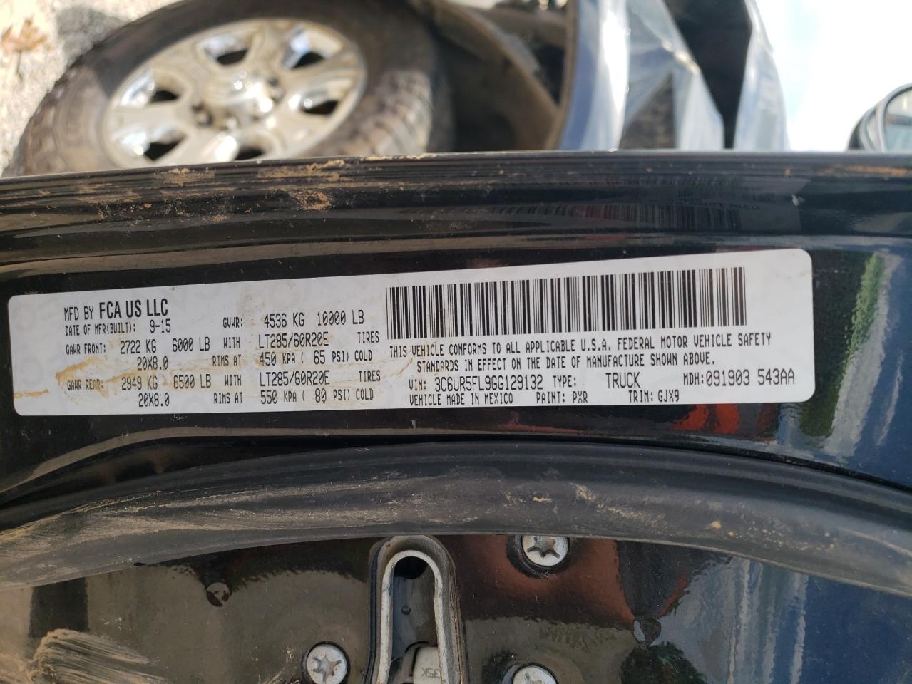 3C6UR5FL9GG129132 2016 Ram 2500 Laramie