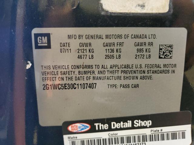 2012 Chevrolet Impala Ltz VIN: 2G1WC5E30C1107407 Lot: 57359084