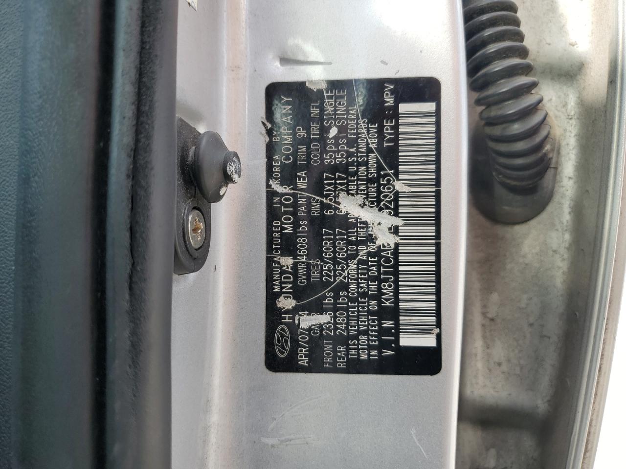 KM8JTCAFXEU920651 2014 Hyundai Tucson Gls