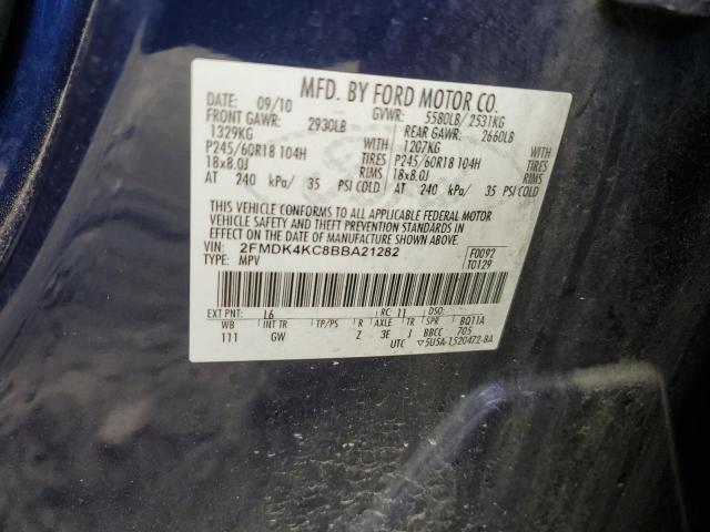 2011 Ford Edge Limited VIN: 2FMDK4KC8BBA21282 Lot: 54879244