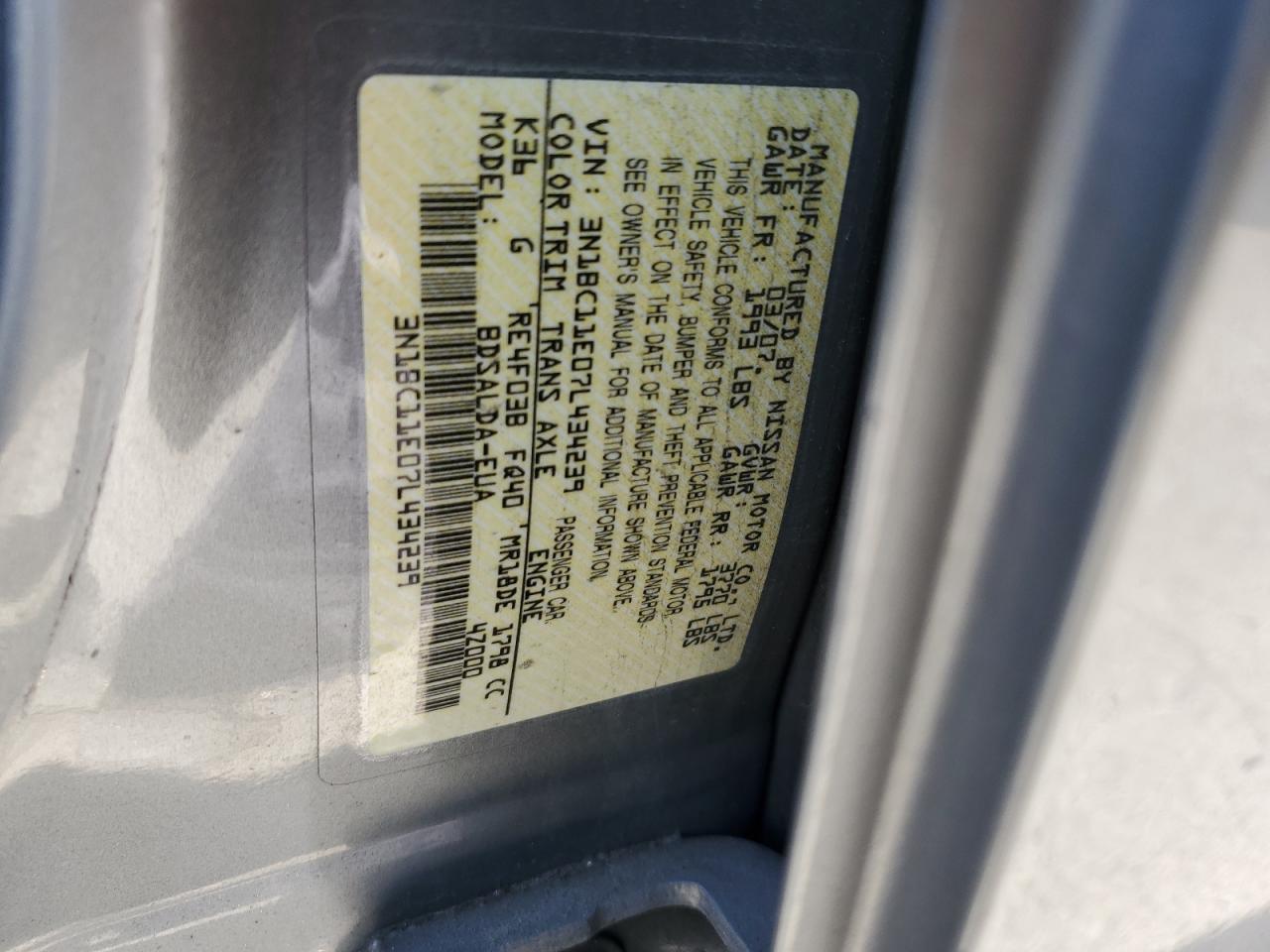 3N1BC11E07L434239 2007 Nissan Versa S