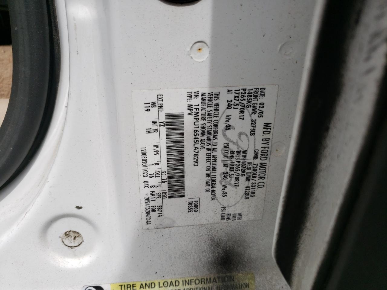 1FMPU16545LA78293 2005 Ford Expedition Xlt