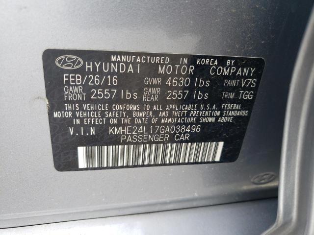 2016 Hyundai Sonata Hybrid VIN: KMHE24L17GA038496 Lot: 55183154