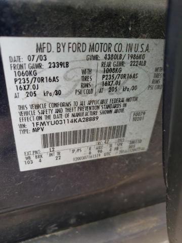 2004 Ford Escape Xlt VIN: 1FMYU03114KA28889 Lot: 54337754