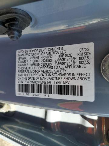 2022 Honda Cr-V Ex VIN: 7FARW2H59NE039376 Lot: 50890394