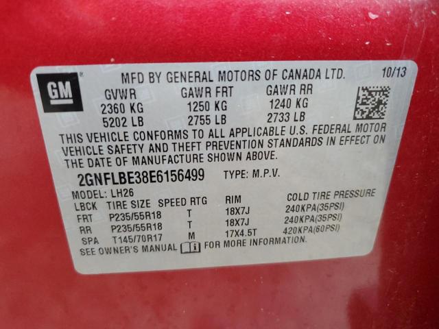 2014 Chevrolet Equinox Lt VIN: 2GNFLBE38E6156499 Lot: 56026624