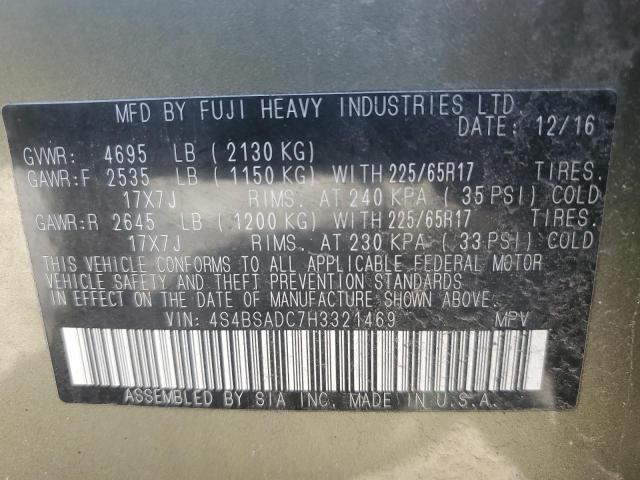 2017 Subaru Outback 2.5I Premium VIN: 4S4BSADC7H3321469 Lot: 53517624