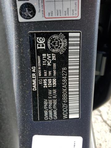 2019 Mercedes-Benz E Amg 53 4Matic VIN: WDDZF6BB0KA584278 Lot: 54466284