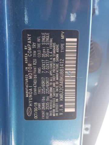 2019 Hyundai Tucson Se VIN: KM8J2CA48KU881412 Lot: 52497844