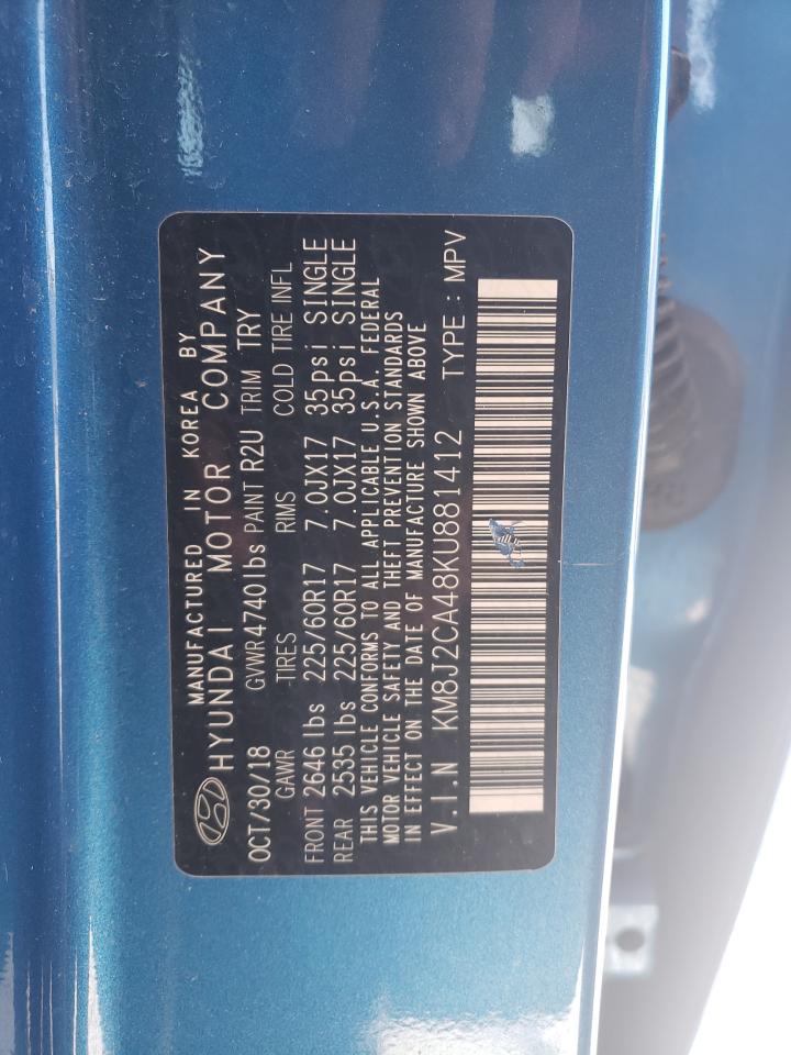 KM8J2CA48KU881412 2019 Hyundai Tucson Se