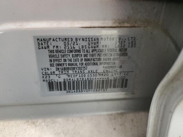 2021 Nissan Sentra S VIN: 3N1AB8BV0MY282757 Lot: 55786304