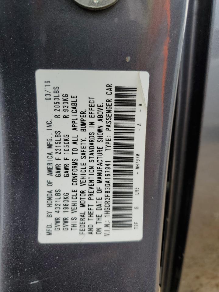 1HGCR2F83GA167941 2016 Honda Accord Exl