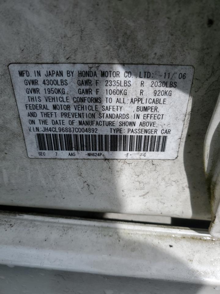 JH4CL96887C004892 2007 Acura Tsx