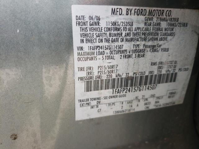 2007 Ford Five Hundred Sel VIN: 1FAFP24157G114507 Lot: 52928284