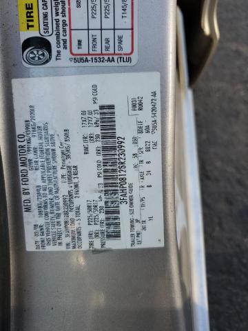 2008 Ford Fusion Sel VIN: 3FAHP08128R230992 Lot: 54705554