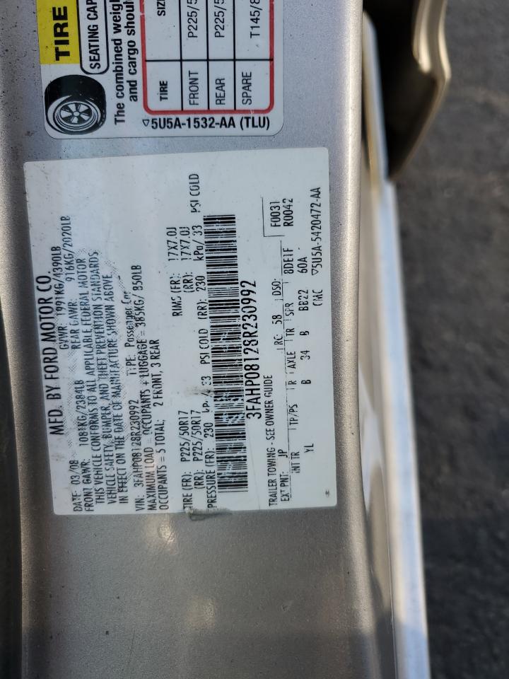 3FAHP08128R230992 2008 Ford Fusion Sel