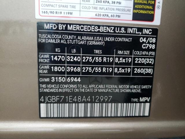 2008 Mercedes-Benz Gl 450 4Matic VIN: 4JGBF71E48A412997 Lot: 54985144