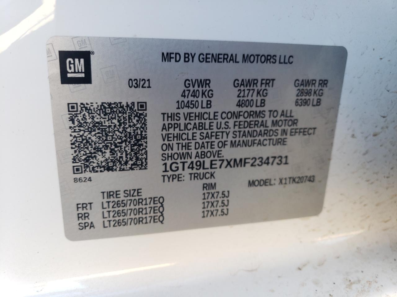 1GT49LE7XMF234731 2021 GMC Sierra K2500 Heavy Duty