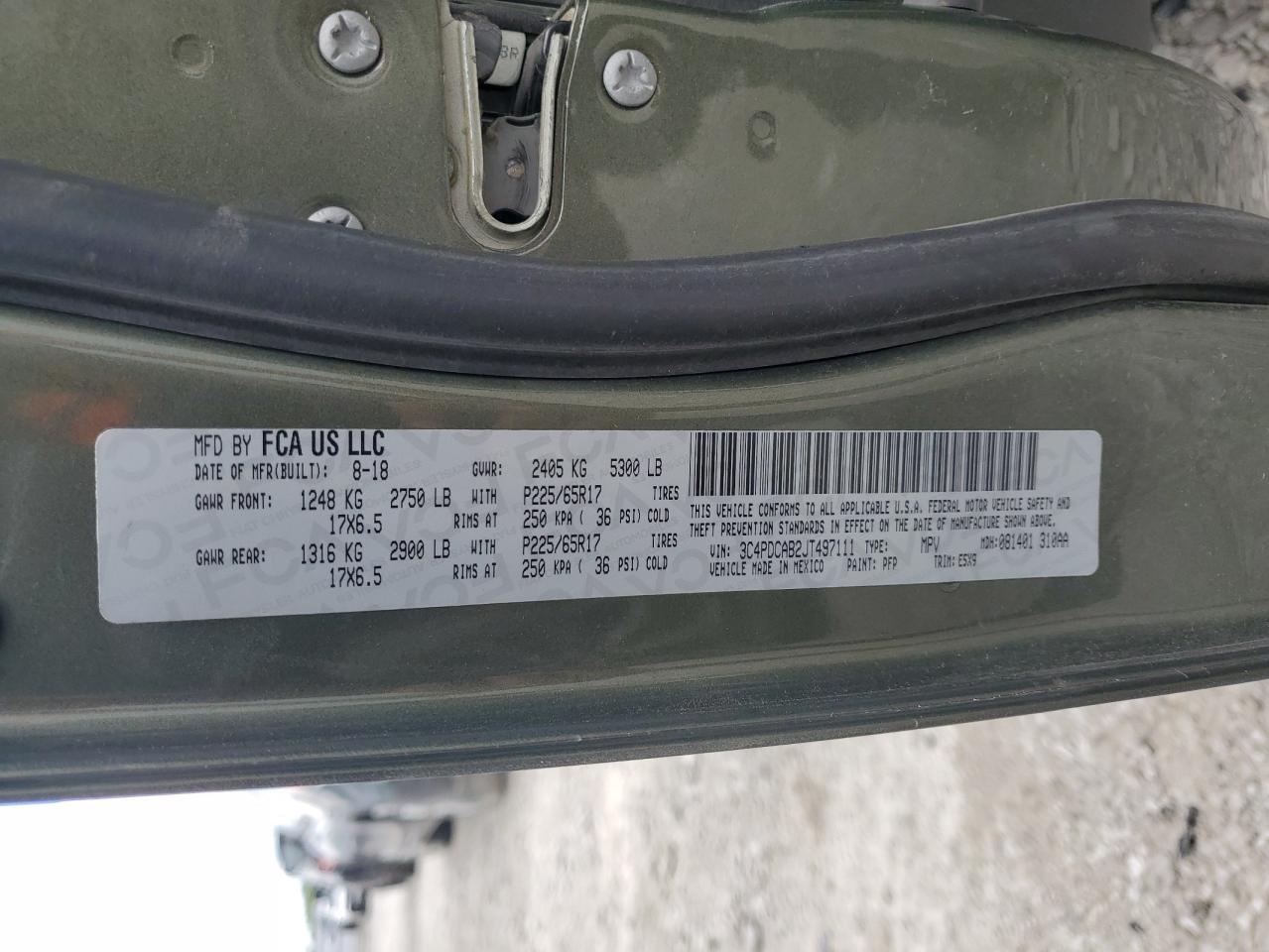 3C4PDCAB2JT497111 2018 Dodge Journey Se