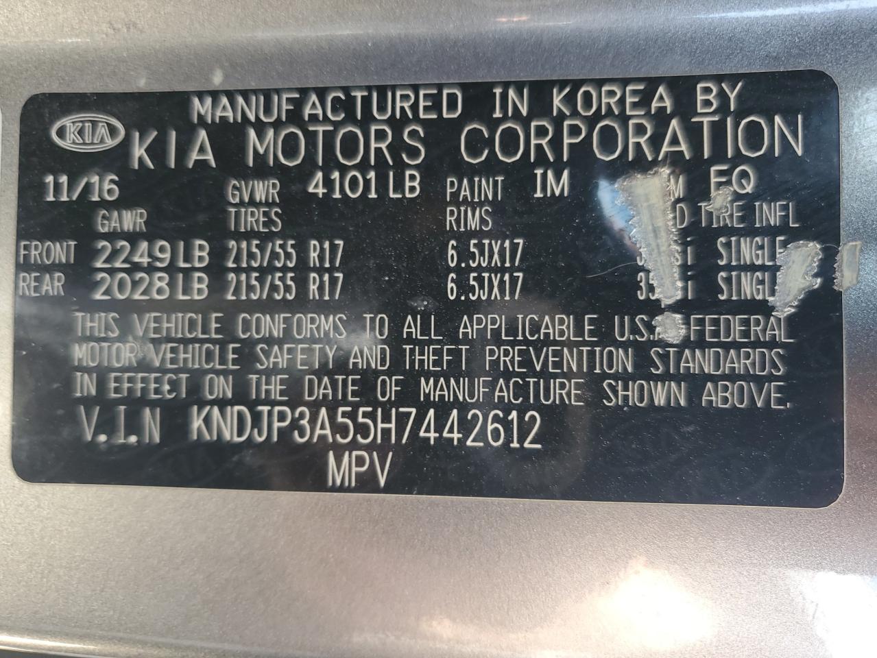 KNDJP3A55H7442612 2017 Kia Soul +