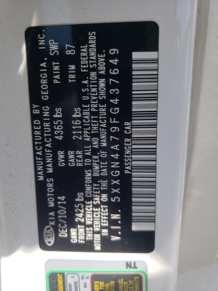 5XXGN4A79FG437649 2015 Kia Optima Ex