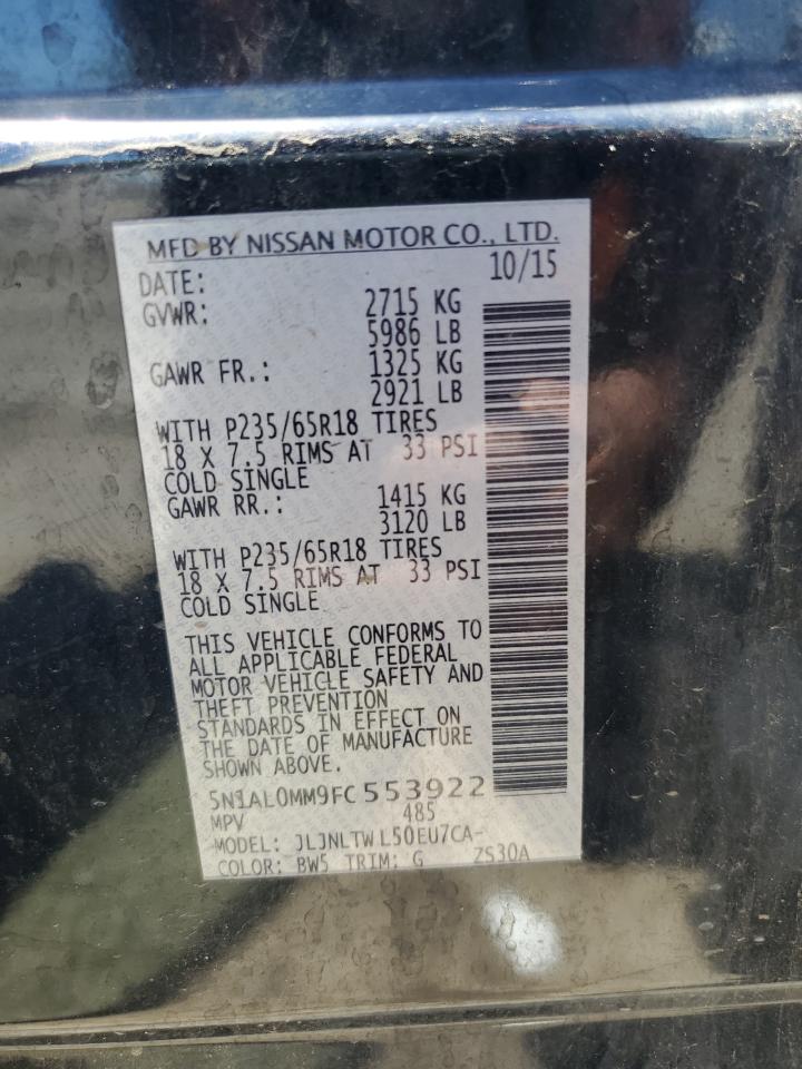 5N1AL0MM9FC553922 2015 Infiniti Qx60