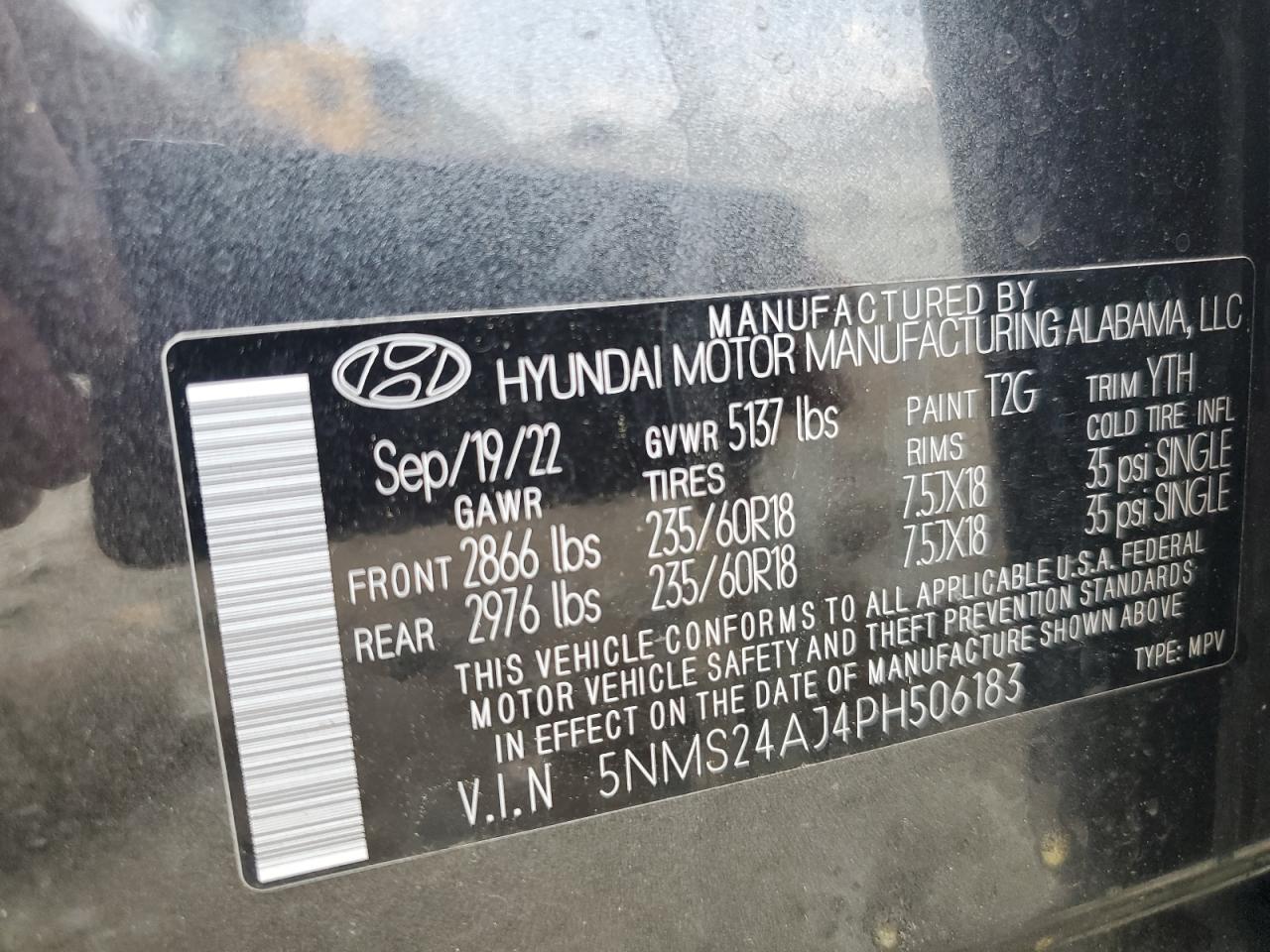 5NMS24AJ4PH506183 2023 Hyundai Santa Fe Sel