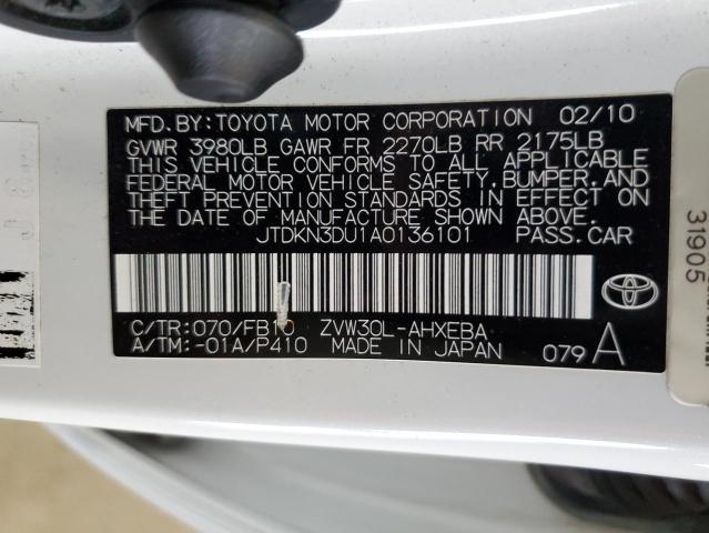 JTDKN3DU1A0136101 | 2010 Toyota prius