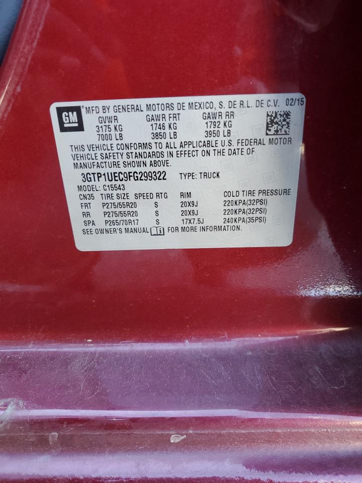 3GTP1UEC9FG299322 2015 GMC Sierra C1500 Sle