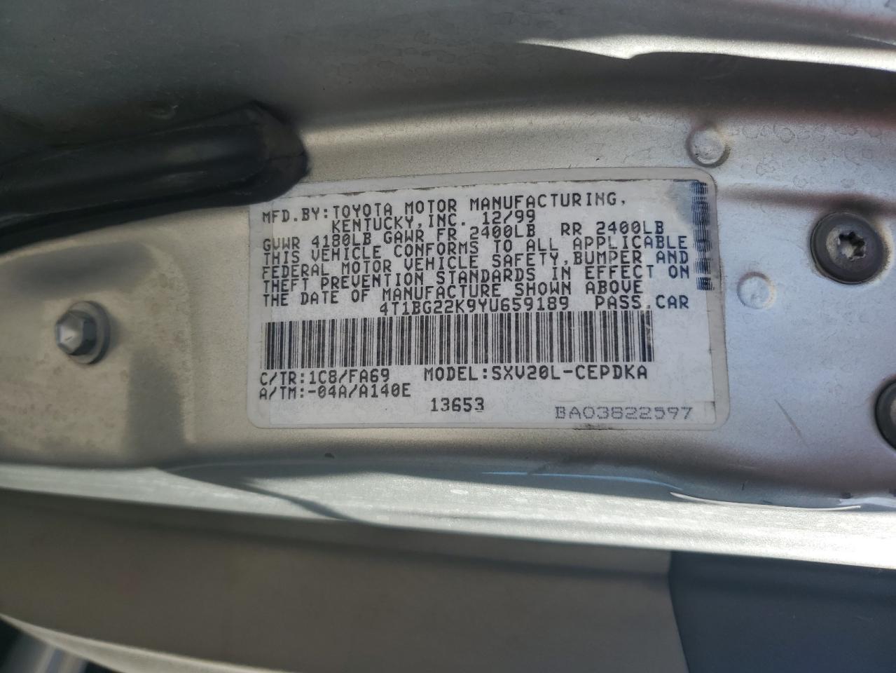 4T1BG22K9YU659189 2000 Toyota Camry Ce