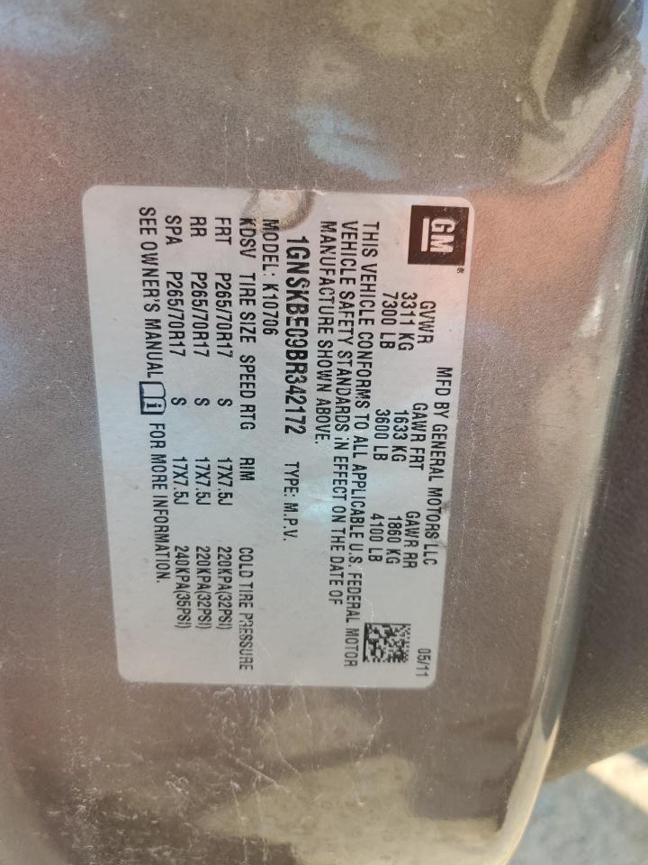 1GNSKBE09BR342172 2011 Chevrolet Tahoe K1500 Lt