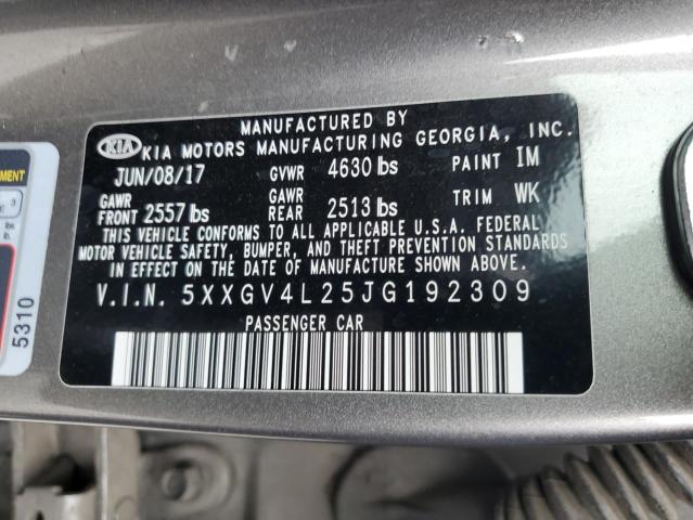 2018 Kia Optima Sxl VIN: 5XXGV4L25JG192309 Lot: 55167964