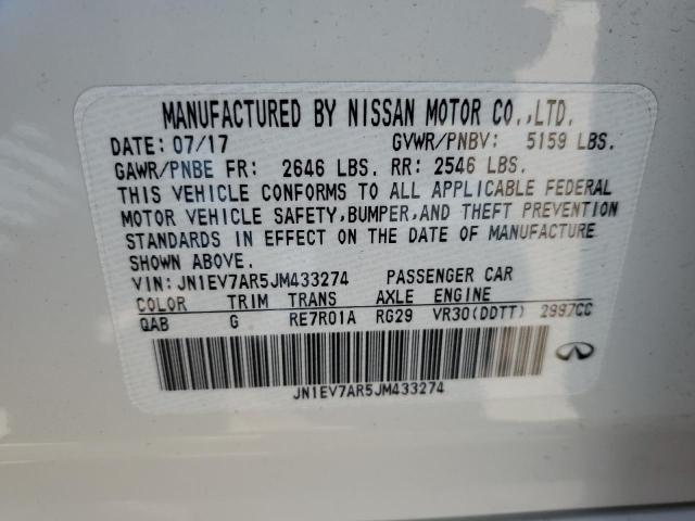 2018 Infiniti Q50 Luxe VIN: JN1EV7AR5JM433274 Lot: 57021704