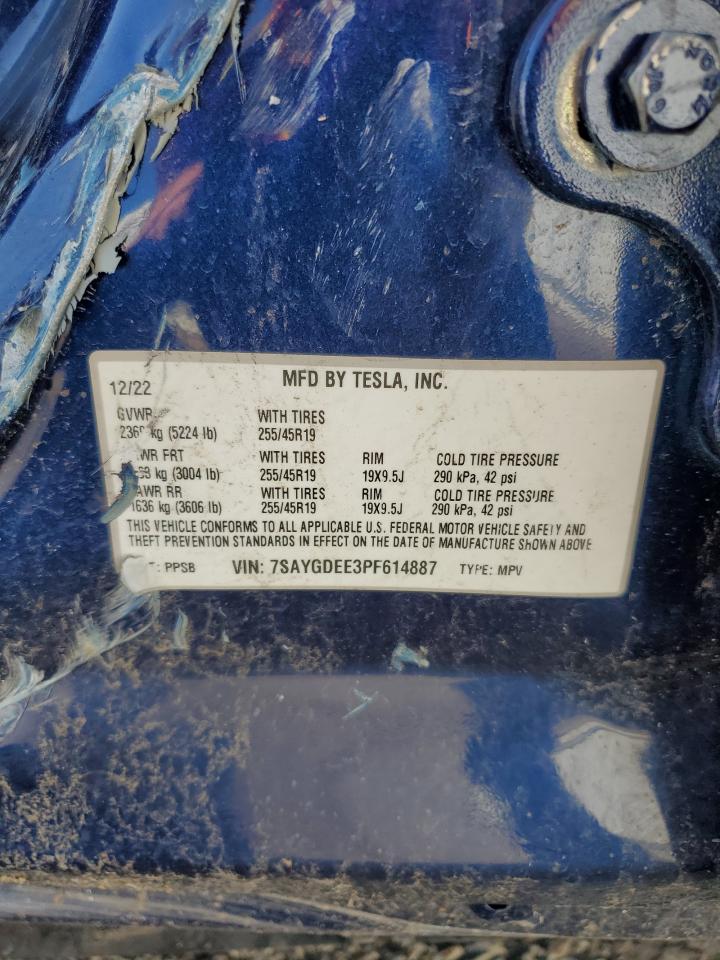 7SAYGDEE3PF614887 2023 Tesla Model Y