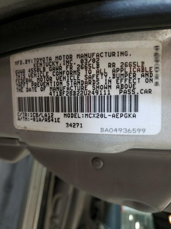 4T1BF28B22U249111 2002 Toyota Avalon Xl