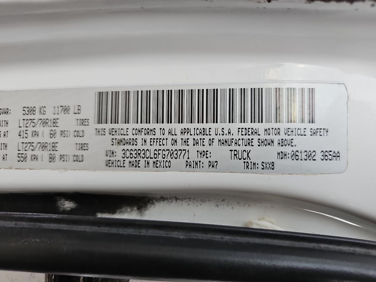 3C63R3CL6FG703771 2015 Ram 3500 St