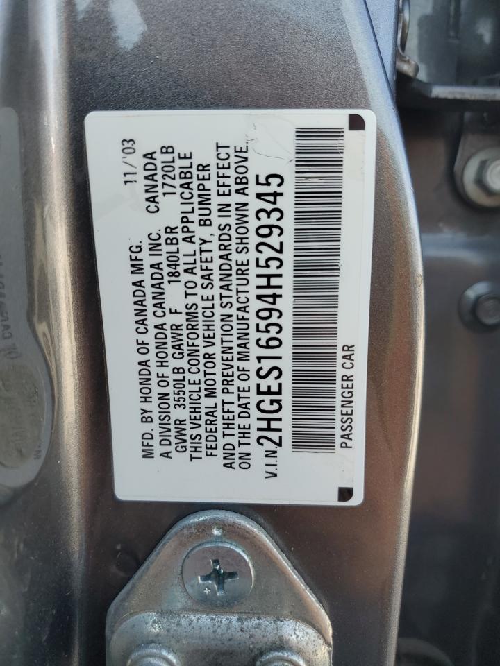 2HGES16594H529345 2004 Honda Civic Lx