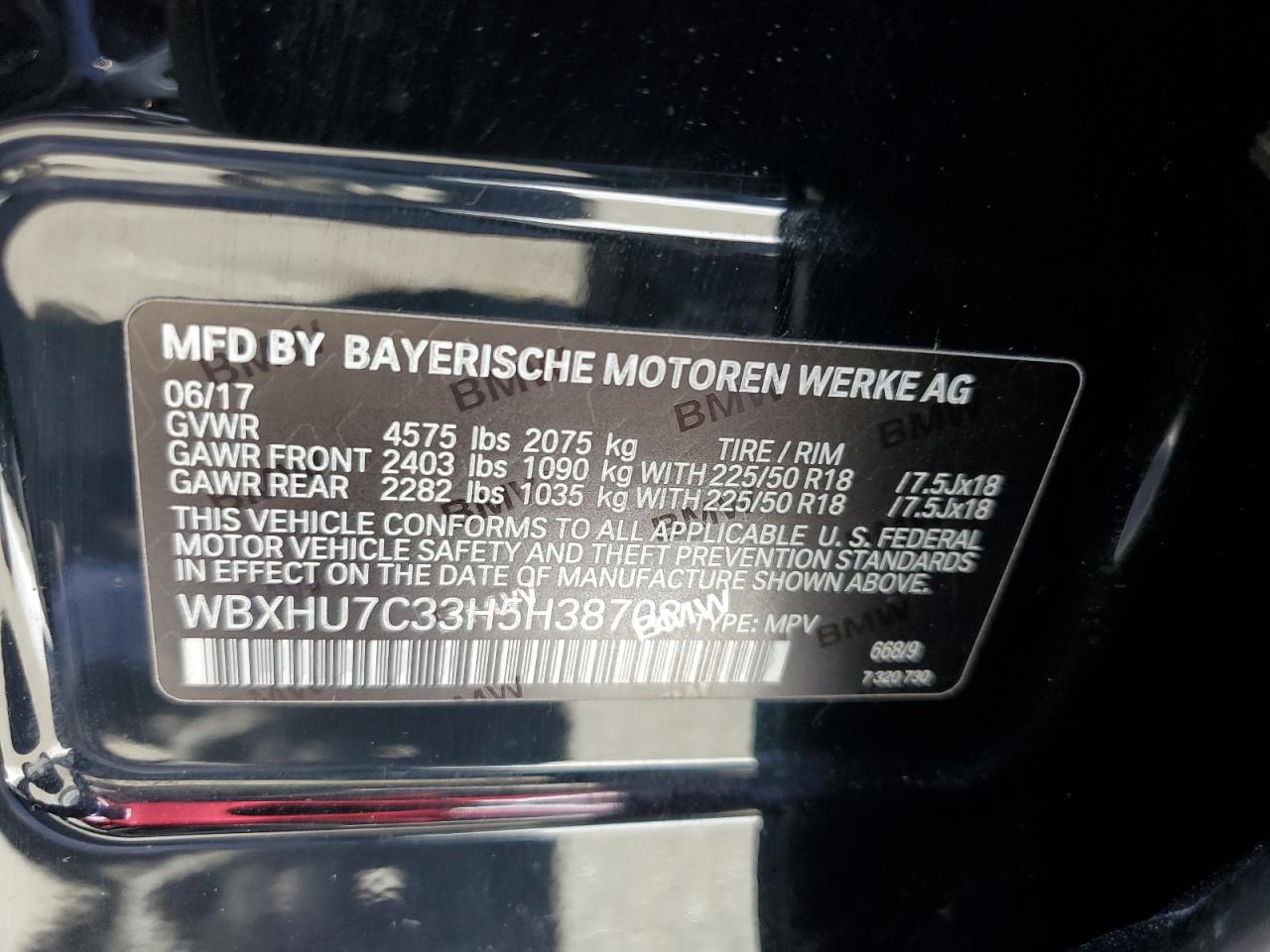 WBXHU7C33H5H38708 2017 BMW X1 Sdrive28I