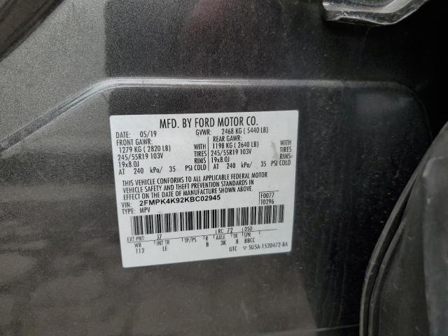 2019 Ford Edge Titanium VIN: 2FMPK4K92KBC02945 Lot: 55116104