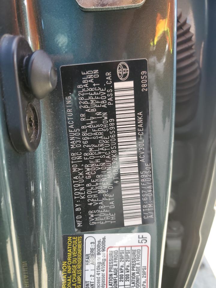 4T1BE32K85U065989 2005 Toyota Camry Le