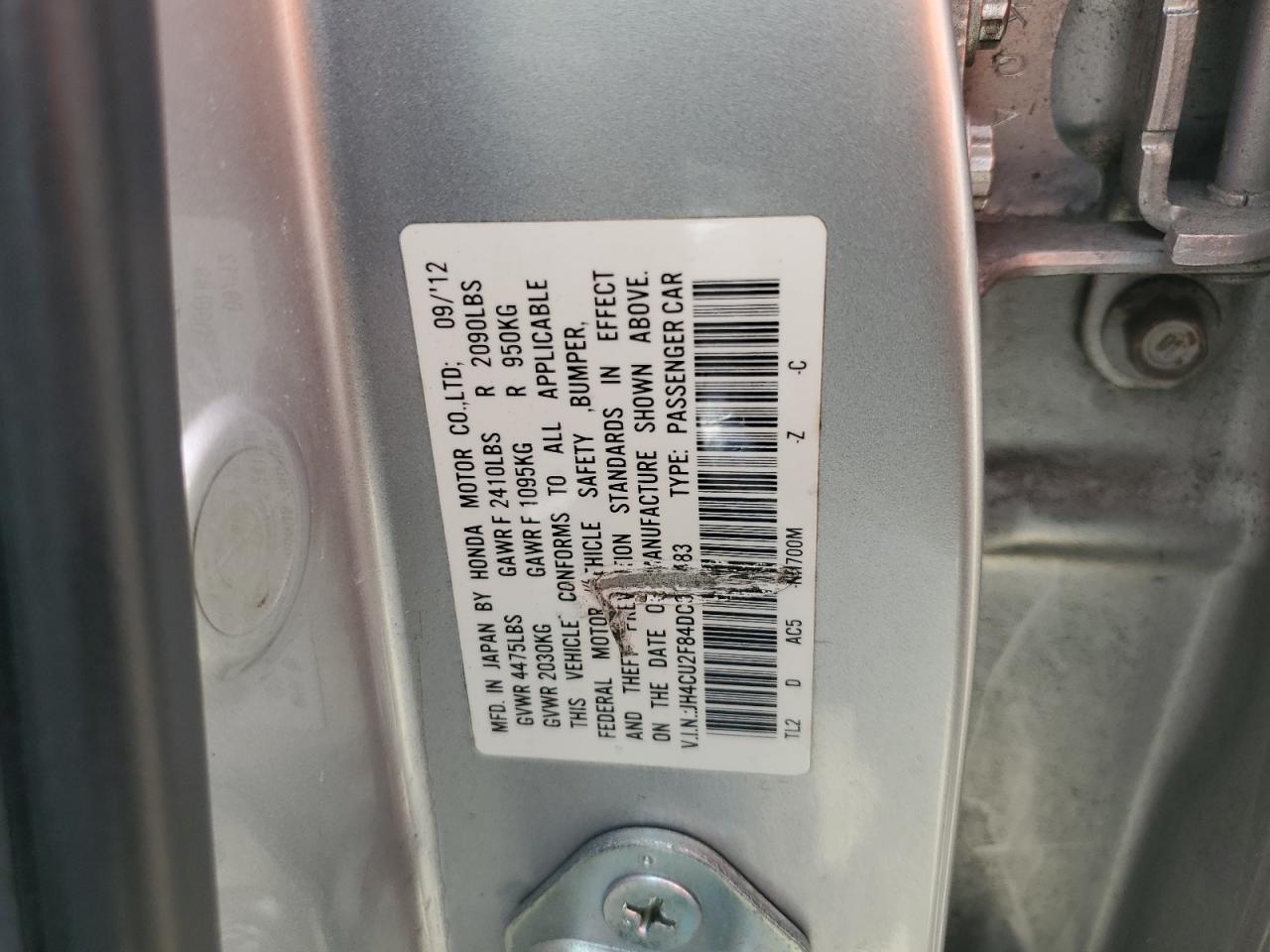 JH4CU2F84DC000483 2013 Acura Tsx Se